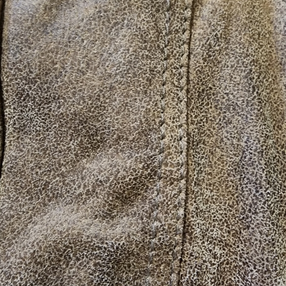 Genuine Leather Jacket in brown / camel Brand Rezult, collar, - Picture 3 of 10